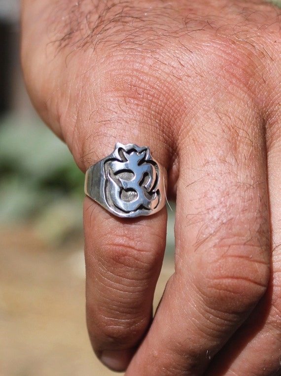 Sterling  Silver Om Ring