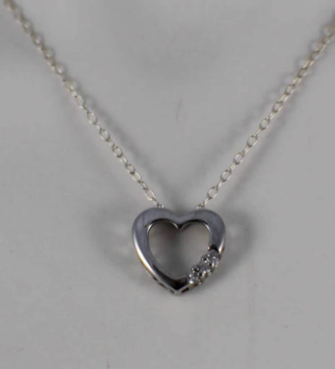 925 Sterling Silver Gold Plated SUN Real Diamond Open Heart