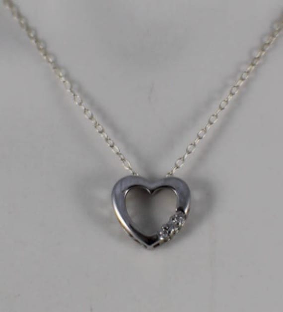 Open Heart CZ Necklace With 18