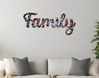 Family sign, Family photo album, Family photo collage, Family name sign with photos, 3D signs, Wooden Family Sign, Family Sign Collage