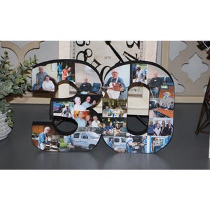Doppelte Fotonummer Collage, freistehendes Geburtstagsgeschenk, verbundene Zahl Fotocollage, Fotogeschenk, Fotobuchstabe, personalisiertes Geschenk,