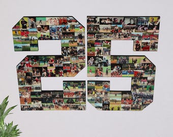 25 Number 25 24" Jersey Number Photo Collage Senior Night, Basketball, Senior Memory Board, Football Soccer, Baseball Graduation Gift '25