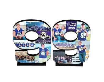 Senior Numbers, Number Photo Collage, Senior Night, Sports Number, Photo Collage, Jersey number, Football, Softball, Basketball, Baseball