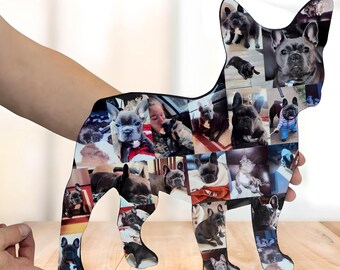 French Bulldog Photo Collage, French Bulldog Art, Loss of Frenchie, In Memory, Pet Photo Collage Gift for Dog Memorial, French Bulldog gift