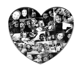 Heart Collage Photo, Valentine's Day heart, Heart with pictures, handmade, OOAK, girlfriend, boyfriend, best friend photo frame
