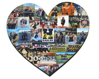 10 inch Heart Photo Collage | Valentine's Day Heart | Heart Photo Collage | Valentines Day Gift for him her | Girlfriend, Boyfriend