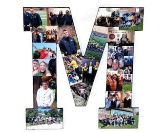 Photo Collage Letter M | Photo Collage frame | Photo Collage Gift | Photo Collage Canvas | Letter with Pictures | Family Photo | Graduation