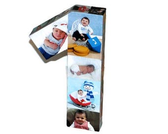 1st Wedding Anniversary Paper Gift 12" Photo Letter Number Picture Collage Baby's First Birthday 360' 3D Rare photo frame