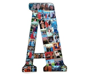 24" Senior Board Initial Collage Senior Graduation Gift 2022 Senior Night Graduation Decorations Graduation Photo Display Letter w/Pictures