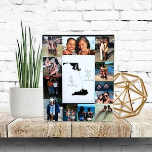 Long Distance Best Friend Frame State to State Gift I miss you Friendship Frame Custom Cities Never Apart Miles Apart Going Away Moving