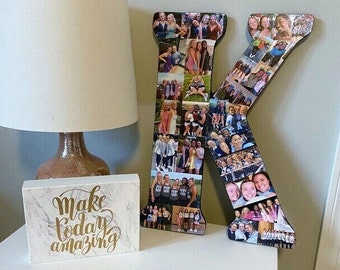 18" Letter Photo Collage, Custom made photo collage in a letter shape, initial keepsake 45.72cm