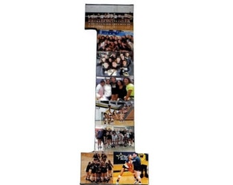 Number 1 Photo Number Collage Picture frame College Sport Wedding 1st Anniversary 1st Birthday Senior night year 2021 Jersey Number 1