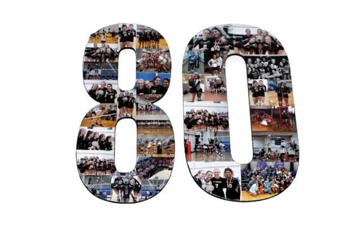 Number 80 Photo Collage Picture Frame College Sport 80th