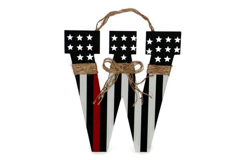 Thin Red Line American Flag Letter Wreath Door Wreath Decoration Fireman Paramedic Emt Patriotic Initial Letter Monogram Door Wreath Hanger Wreaths Home Living Delage Com Br