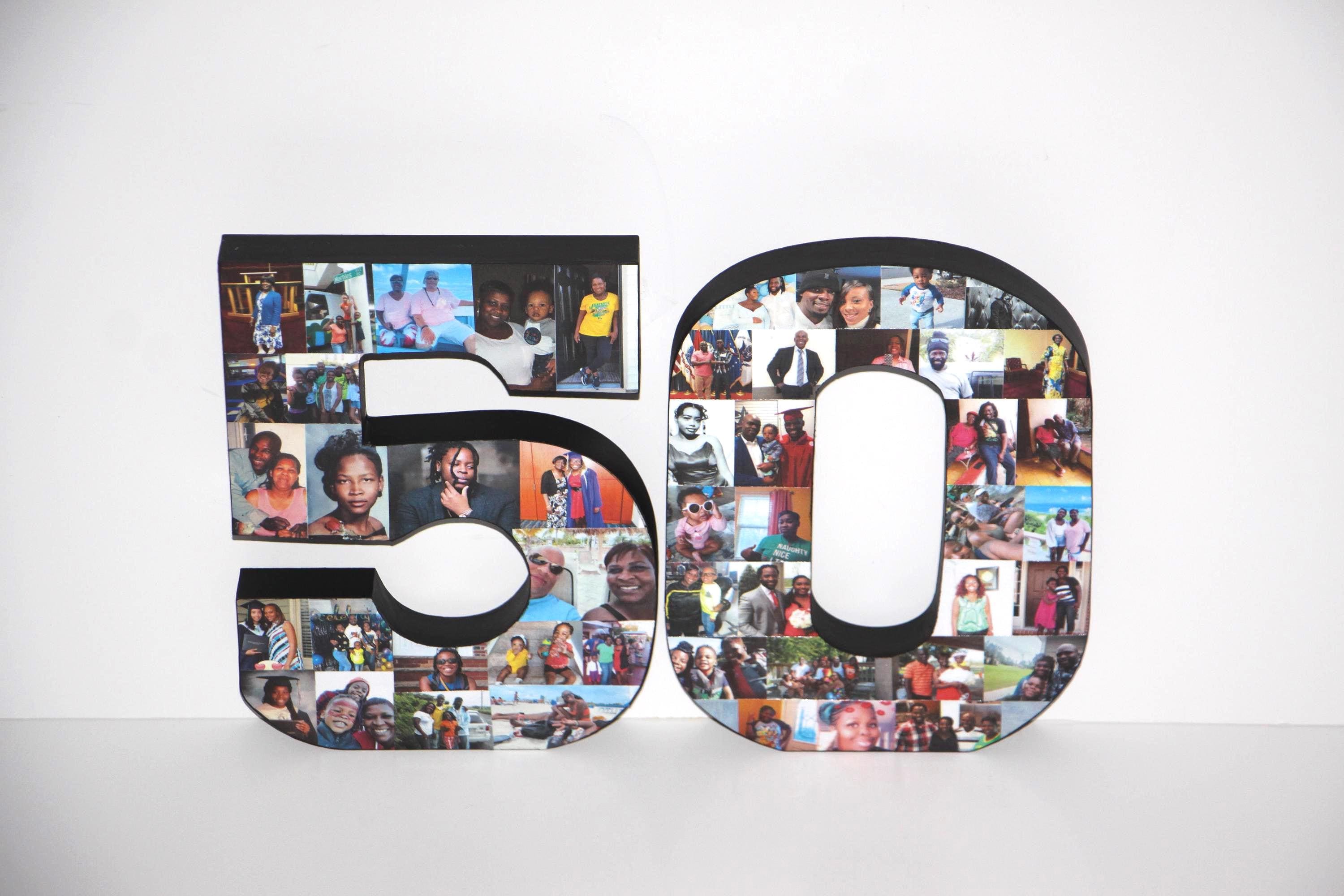 Freestanding Double Photo Number, Photo Collage, Birthday Gift, Photo ...