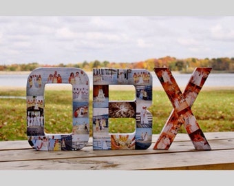 Photo Collage Letter, Personalized Monogram, Picture Frame Décor