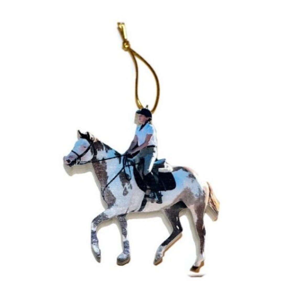 Horse Riding Ornament Photo Ornament Christmas, Personalized Ornament