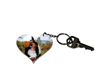 Valentine Day Photo Key Chain, Heart Photo Wood Key Chain, Photo Key Chain, FAMILY Key Chain, Photo Ornament Personalized, Photo Ornament