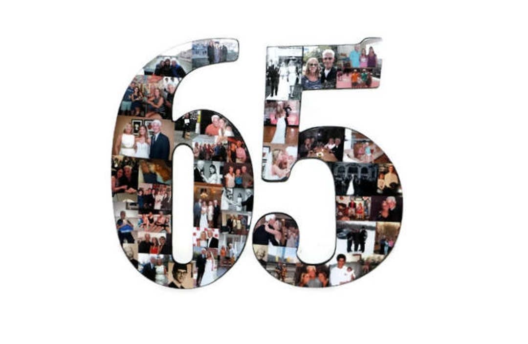 Number 65 65th Birthday 65th Anniversary Number Photo Collage 18 ...