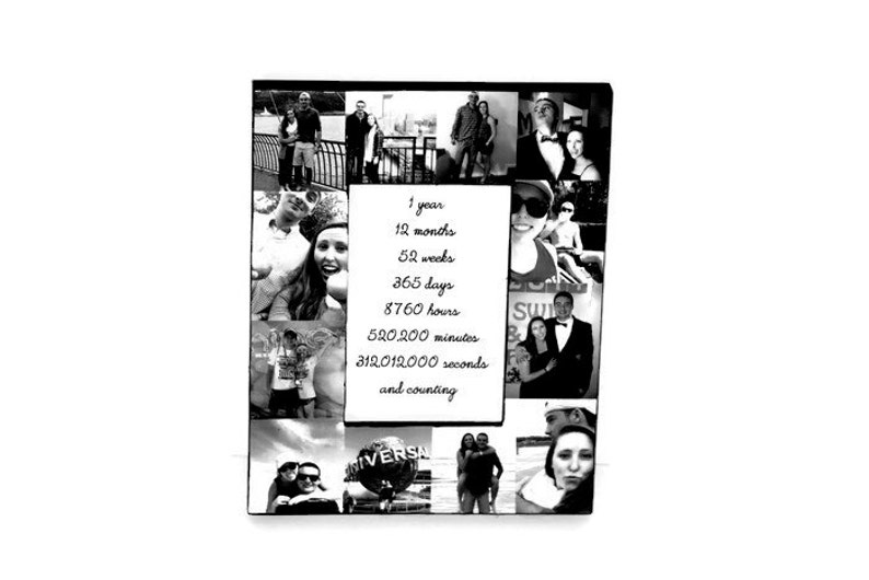 1 Year Anniversary Picture Frame Collage Personalized Gift Image 0