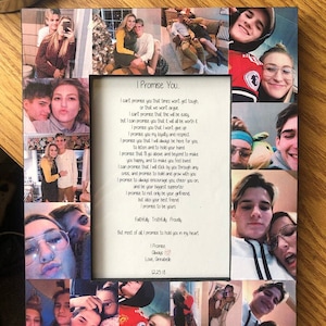 Boyfriend Gift Girlfriend I promise you Best Friend Picture Frame Collage Photo Frame College Valentines Day couple quote, husband wife love