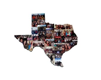 State of Texas State of California State of Ohio State of Indiana State of FL Wooden Custom State Collage Gift College Moving Missing Home