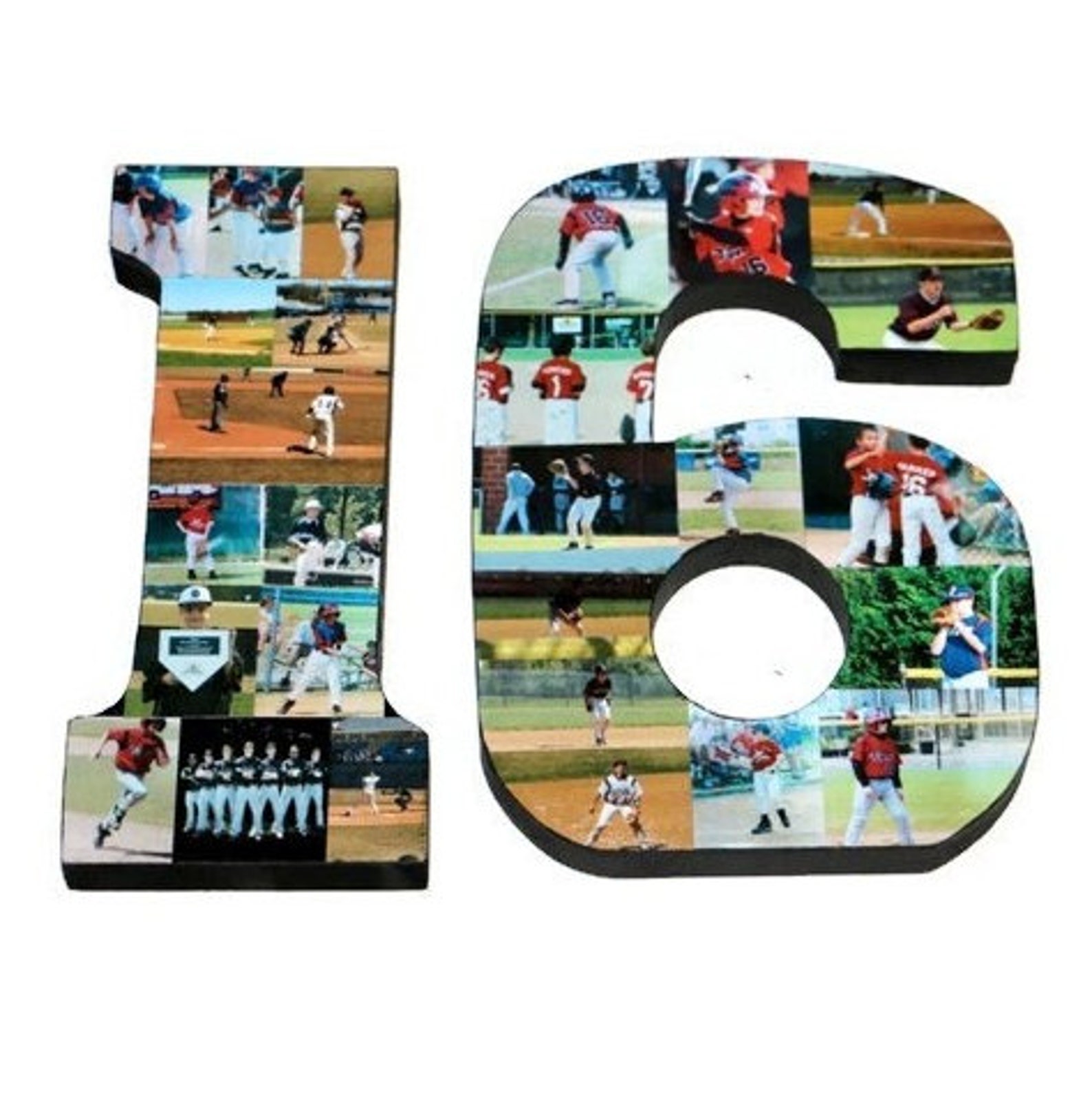 Freestanding Double Photo Number, Photo Collage, Birthday Gift, Photo ...