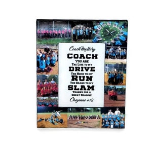 Coach Gift Photo Frame Collage Coaches Gift, Soccer Coach, Basketball Coach, Cheer Coach, Football Coach, Baseball Coach Thank You Frame