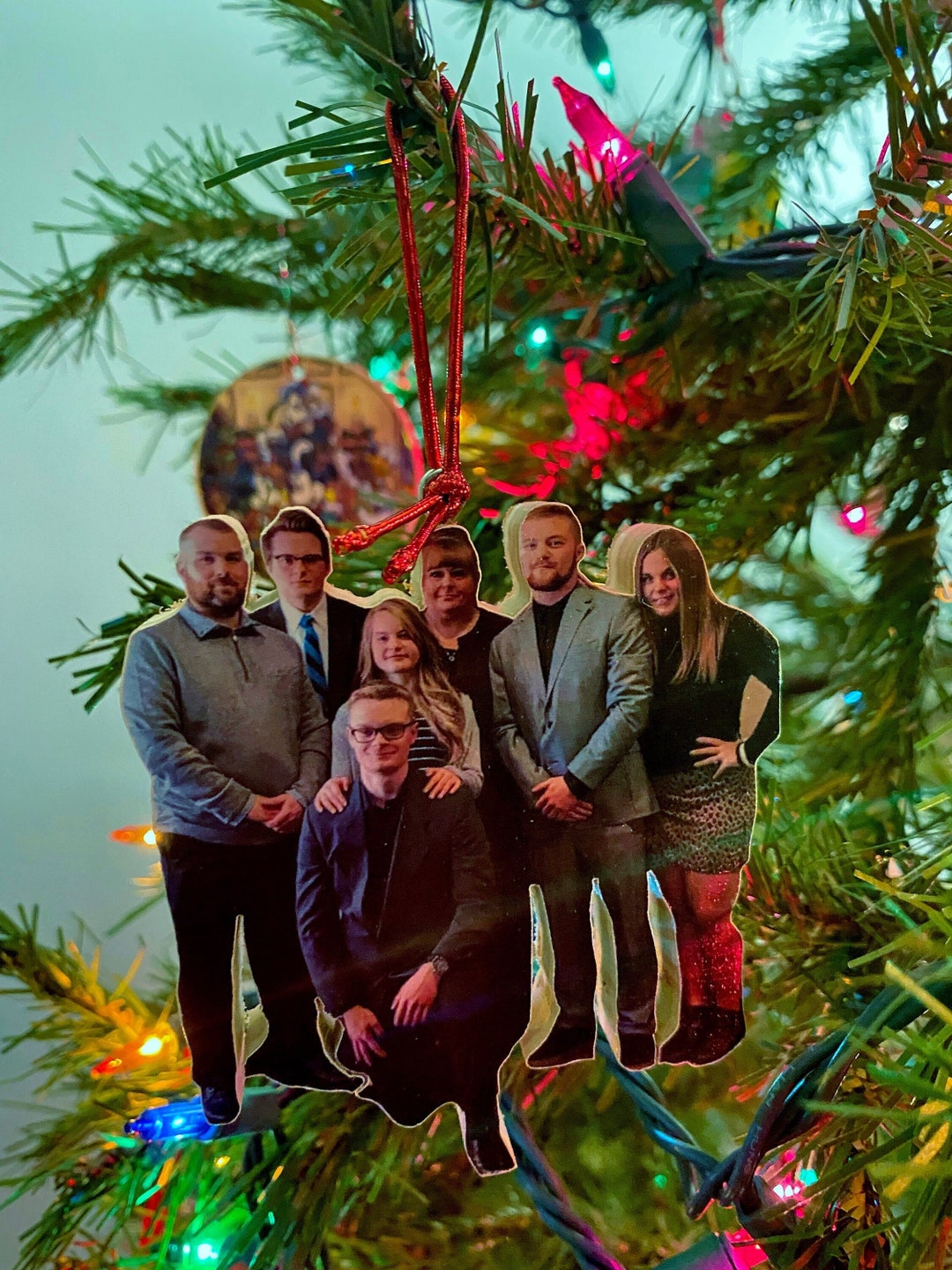 FAMILY Picture Ornament, Photo Wood Statuette Ornament, Photo Ornament