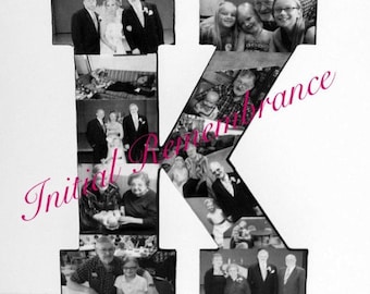 Photo Collage Letter: Custom Wooden Initial, Personalized Gift