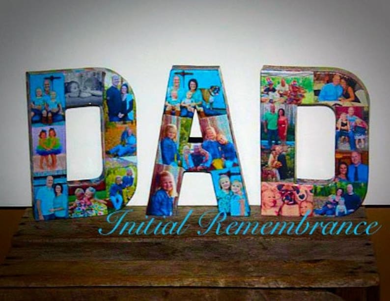 Custom Photo Letter the Word DAD 12 Paper Mache Etsy