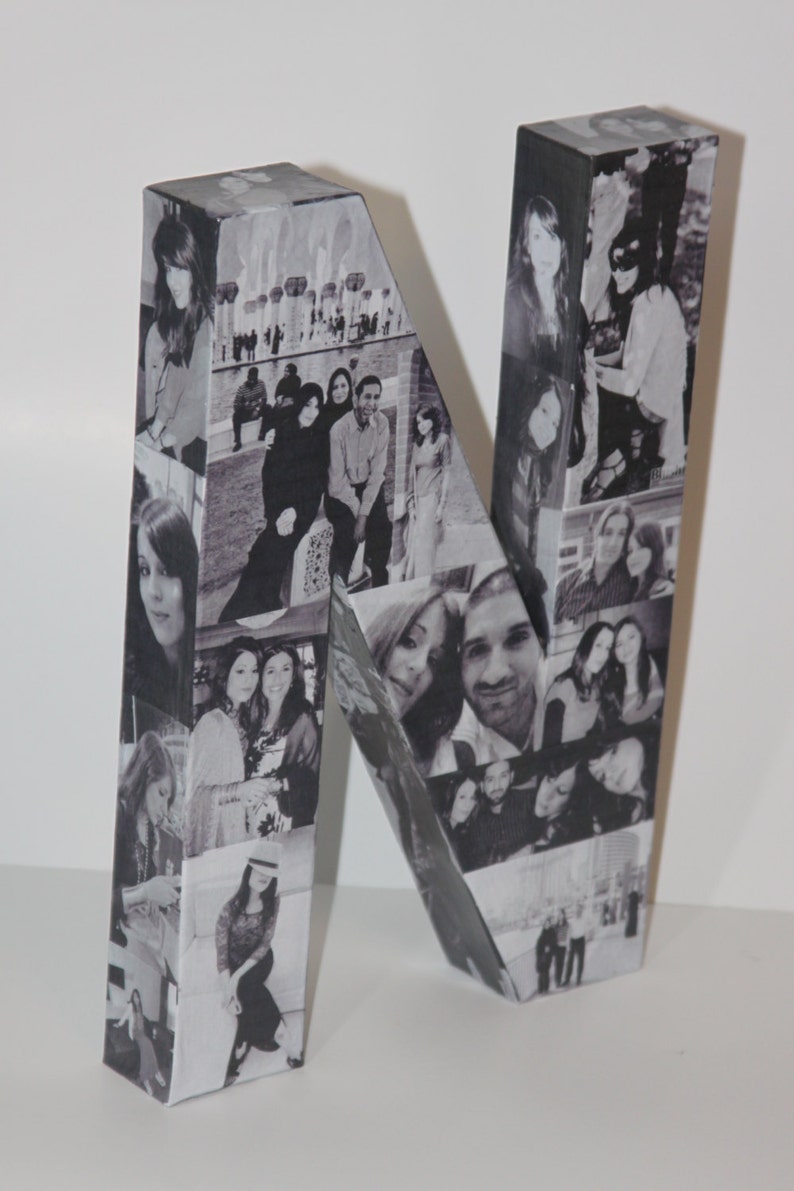 Custom Photo Collage Letter, Personalized Paper Mache Initial - Etsy