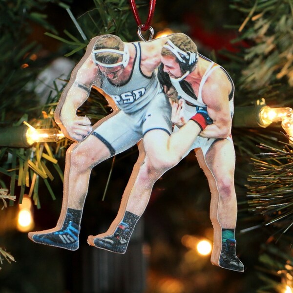Adorno de luchador, adorno fotográfico de acción de deportes de lucha libre, regalo de noche de último año, adorno fotográfico, fútbol, regalo de agradecimiento al entrenador, estatuilla con imagen
