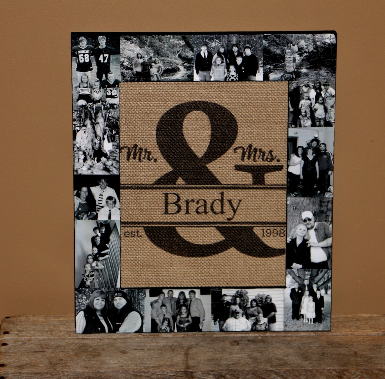 Ampersand Burlap Family Elished Last Name Date Photo Frame Gallery Photo