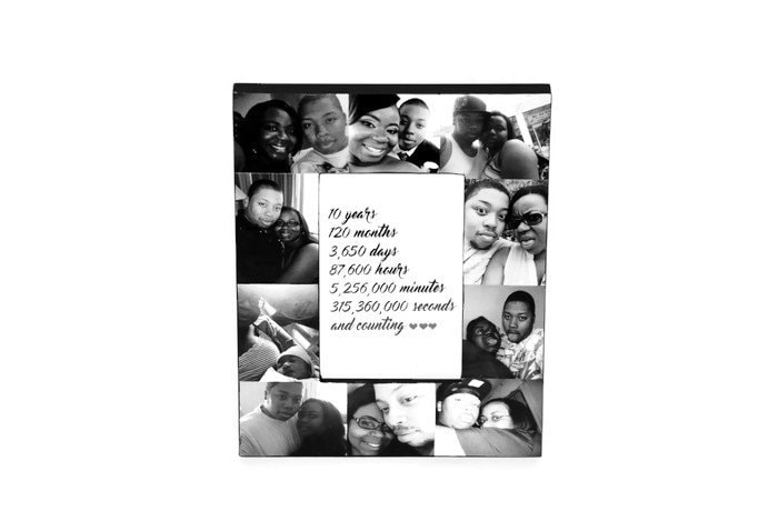 10 Year Anniversary Picture Frame Collage 10th Gift For 10 Year Anniversary Picture Frame Collage 10th Gift For Him Her Yr Personalized