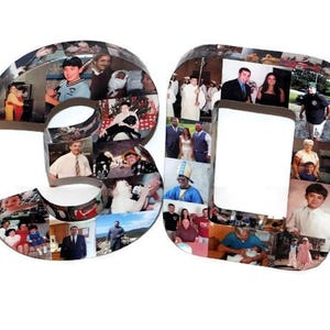 Number 30 30th Birthday 40th Wedding Anniversary 21st 50th 75th Photo Letter Picture Collage party decoration Graduation 2017