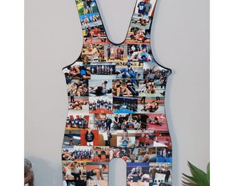 WRESTLING SINGLET photo collage, Dorm Room Decoration, Senior Awards, Wrestling Gifts, Coaches Gift, Wrestling Cut out, Graduation Prop 24in