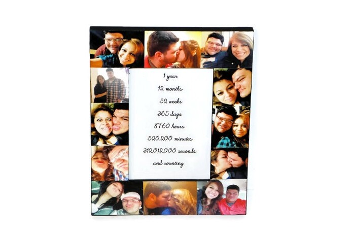 1 Year Anniversary Picture Frame Collage Personalized Gift Bridesmaid Maid Of Honor Best Friends Boyfriend Girlfriend Anniversary Thank You
