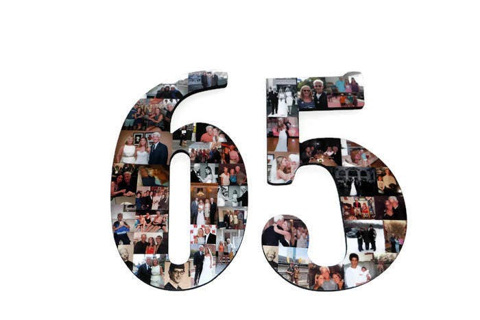 Number 65 65th Birthday 65th Anniversary Number Photo Collage 18 ...