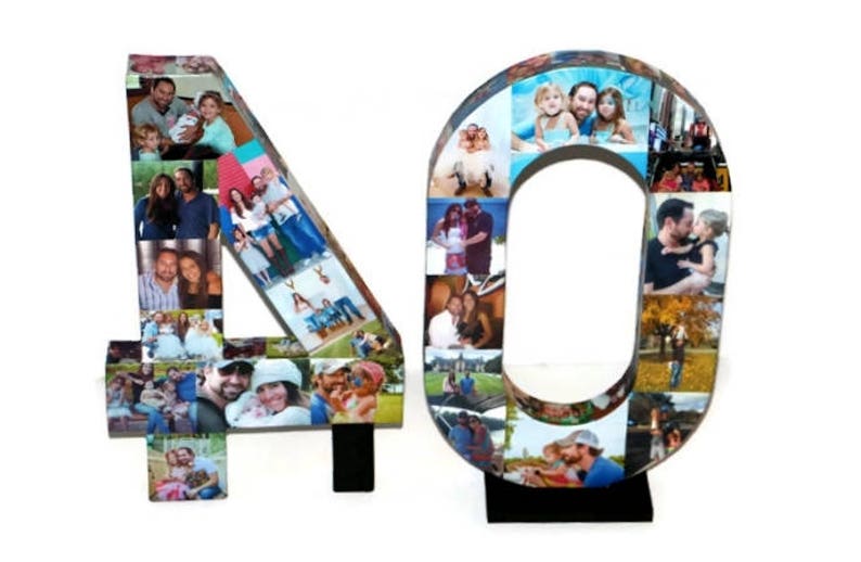 NUMBER 40 40th Birthday 40th Anniversary Forty Photo Collage Number Picture Collage party decoration Graduation 2019 pep rally /'19 Senior