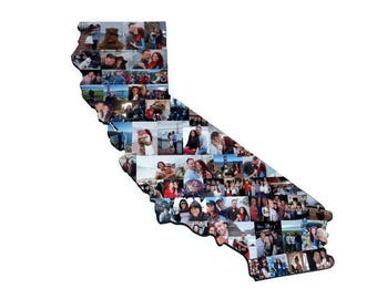 State of California Wooden Custom State Collage Gift College Moving Missing Home California Ohio Pennsylvania Florida Indiana Texas Virginia