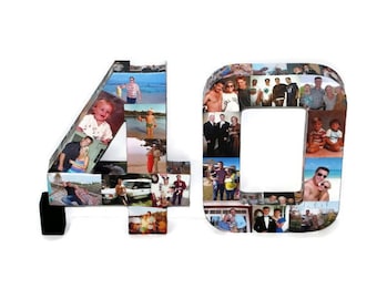 40th 45th Wedding Anniversary Birthday Collage 20th 30th 40th 60th 25th 12 in Photo Frame Custom Picture Class Reunion Graduation 2015 3D
