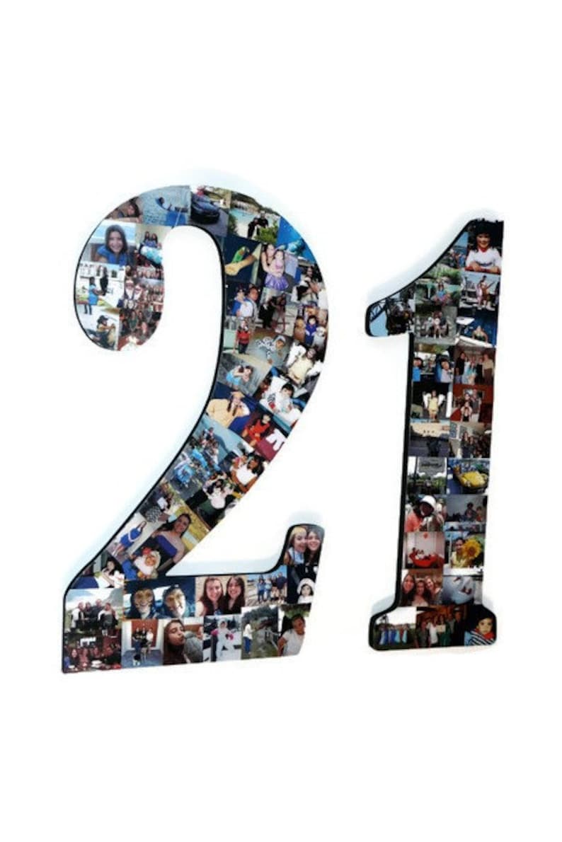 21 Number 21st Photo Number Collage Picture Frame College Etsy