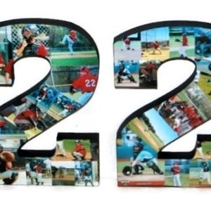 Double photo numérique sur pied, collage photo, cadeau d'anniversaire, cadeau photo, lettre photo, cadeau personnalisé, collage soirée senior