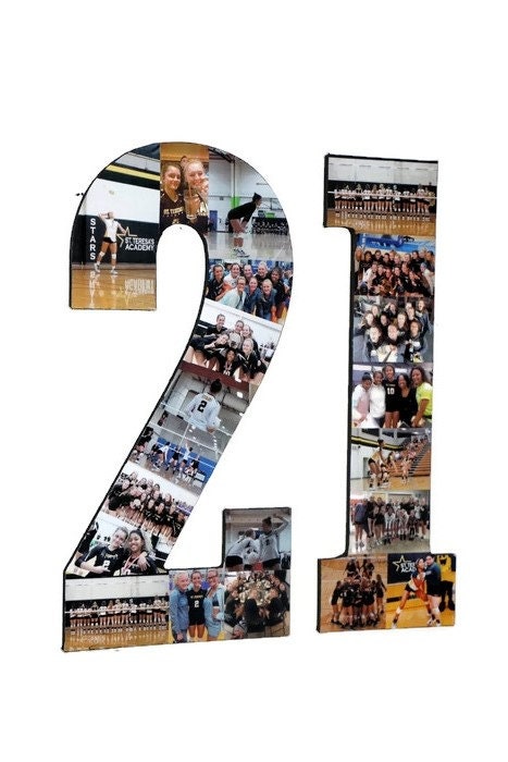 Number 21 Photo Number Collage Picture Frame College Sport Wedding ...