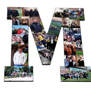 Photo Collage Letter M Photo Collage Frame Photo Collage Gift Photo ...