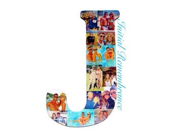 18" Wooden Letter Photo Collage or Number Collage Anniversary Engagement Birthday Bridal Shower Best friend Gift Senior Night Graduation