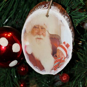 Wood Slice Photo Ornament | Bark Photo Ornament | Rustic Photo Ornament | Personalized Photo Ornament |  Photo Ornament | Wooden Ornament