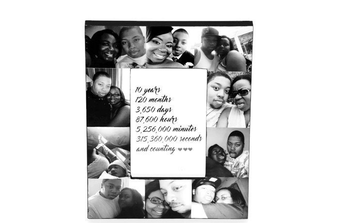 10 Year Anniversary Picture Frame Collage 10th Gift For Gallery Photo