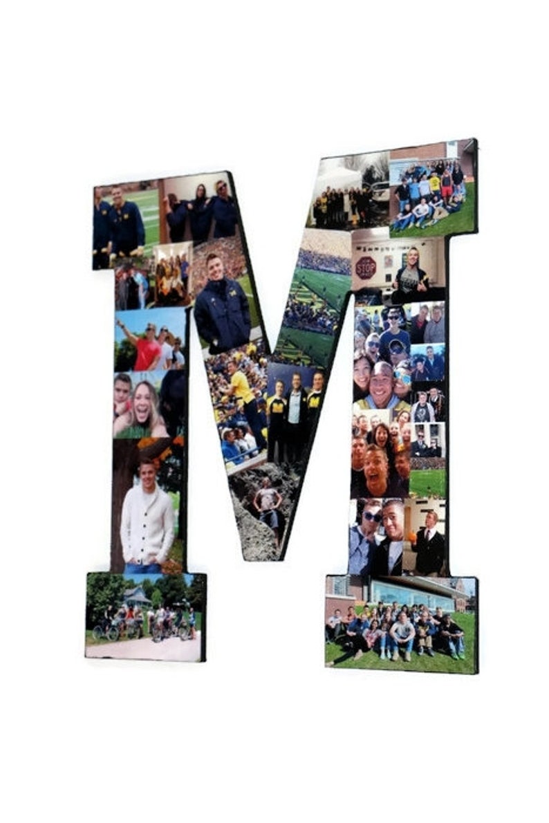 Photo Collage Letter M Photo Collage Frame Photo Collage Etsy